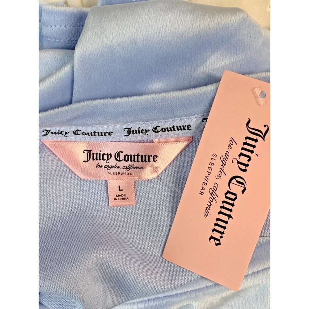 Juicy Sleep Set Women Size Large L Velour Short Sleeve Winter Frost JC9483U New - Picture 8 of 11
